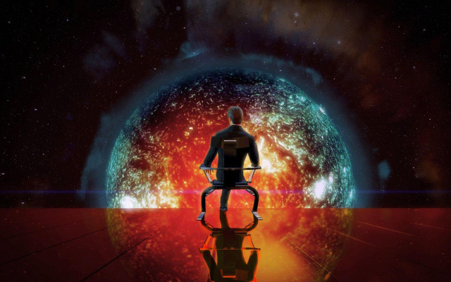 Man chair red blue object #2 free wallpaper - medium preview image