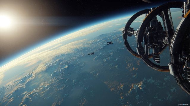 Space station view from shuttle free wallpaper - medium preview image