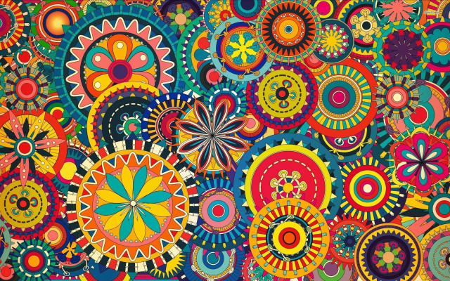 Colorful painting shapes black background #3 free wallpaper - medium preview image
