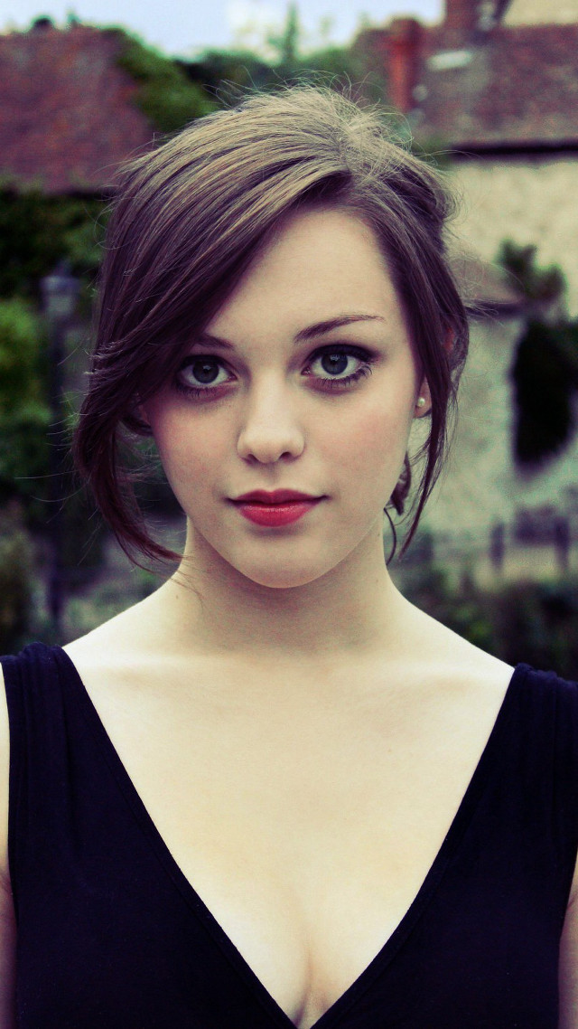Woman red lipstick black dress #3 free wallpaper - medium preview image