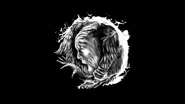 Lion black white mouth open #2 free wallpaper - medium preview image