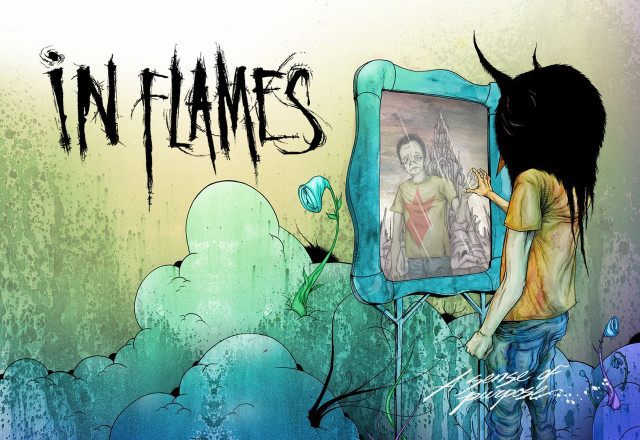 Drawing person picture frame flames free wallpaper - medium preview image