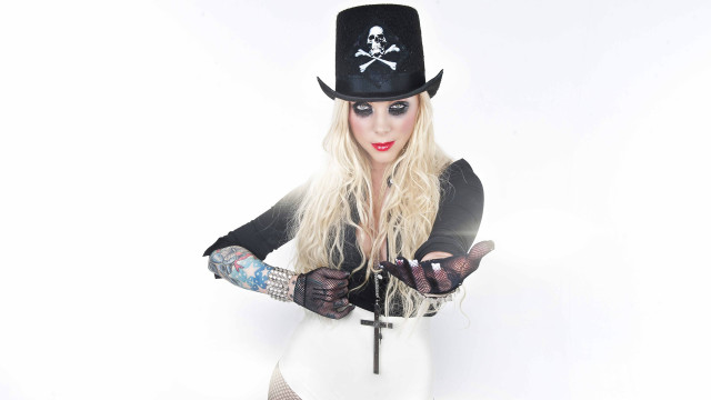 Woman hat gloves cross skull free wallpaper - medium preview image
