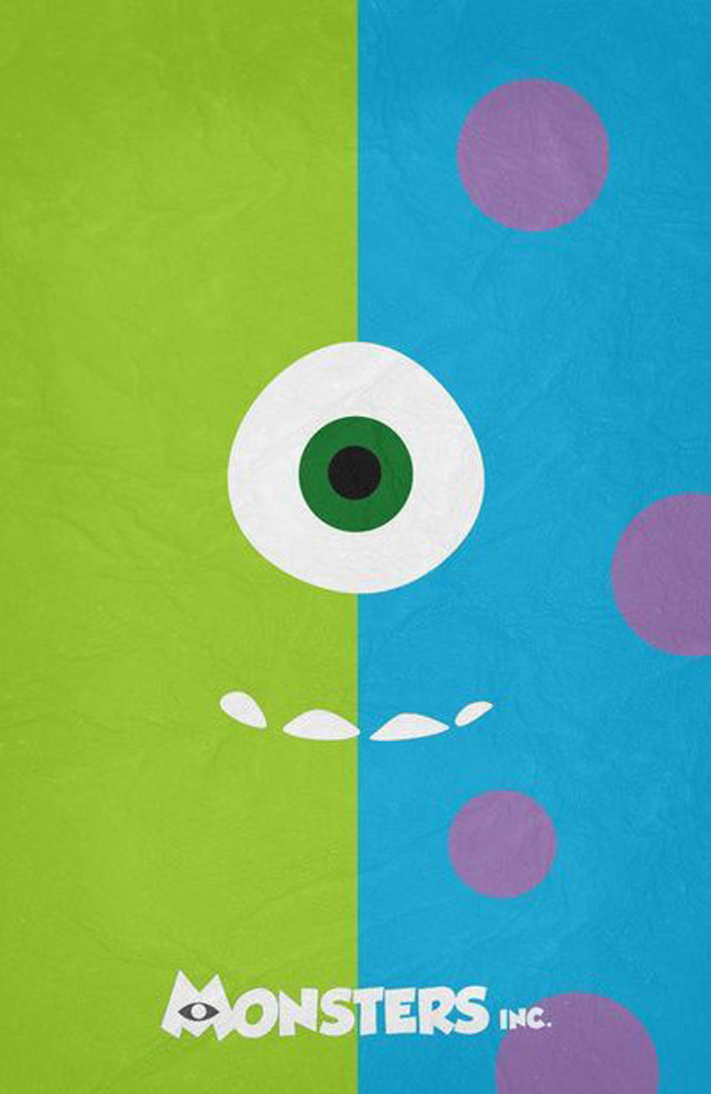Cartoon bigeye bignose greenblue background free wallpaper - medium preview image