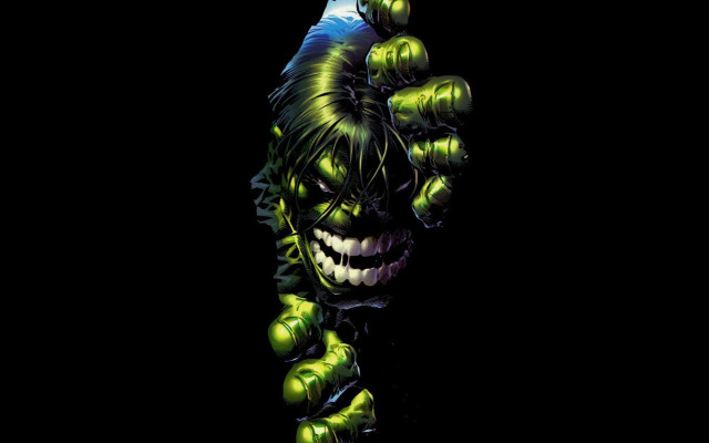 Green monster smiling holding apple free wallpaper - medium preview image