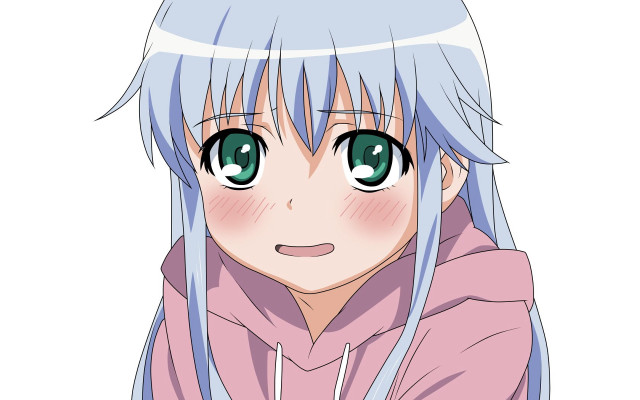 Girl blue hair green eyes free wallpaper - medium preview image