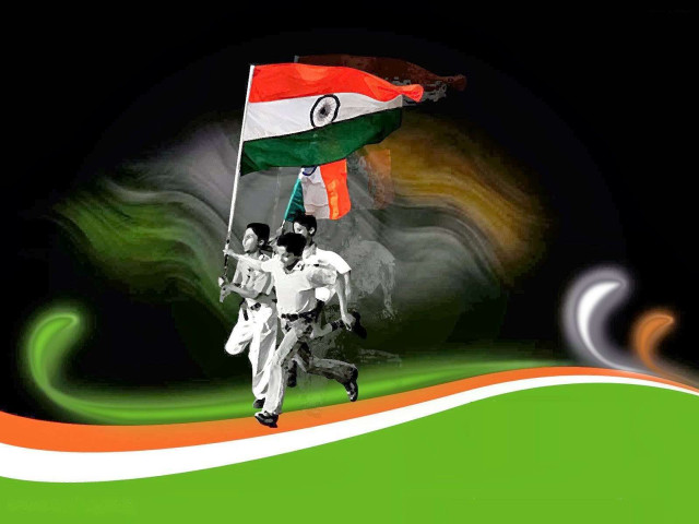 Man holding flag green white free wallpaper - medium preview image