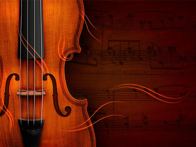 Violin musical notes red background #4 free wallpaper - medium preview image