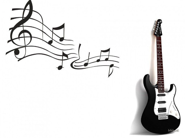 Guitar musical notes wall sticker #2 free wallpaper - medium preview image