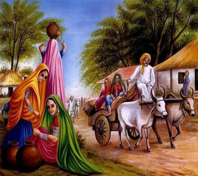 Woman horse carriage man standing free wallpaper - medium preview image