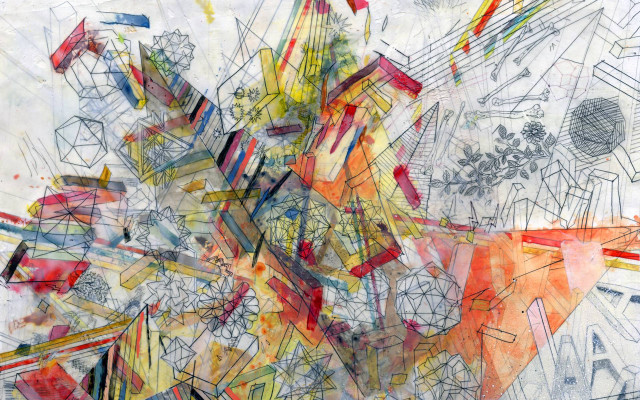 Colored lines shapes painting artwork free wallpaper - medium preview image