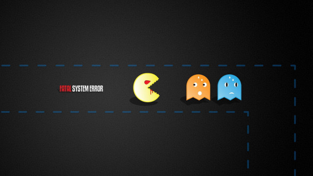 Black background pacman moon vector free wallpaper - medium preview image