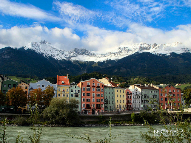 River city mountains bridge buildings #2 free wallpaper - medium preview image