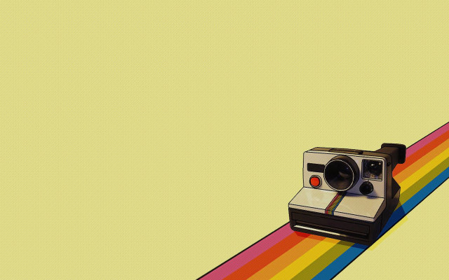 Polaroid camera rainbow paper camera free wallpaper - medium preview image