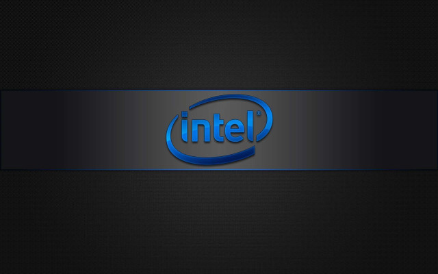 Blue intel logo black background free wallpaper - medium preview image