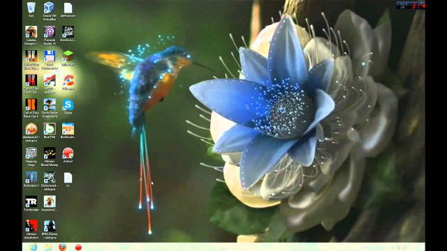 Computer screen flower bird side free wallpaper - medium preview image