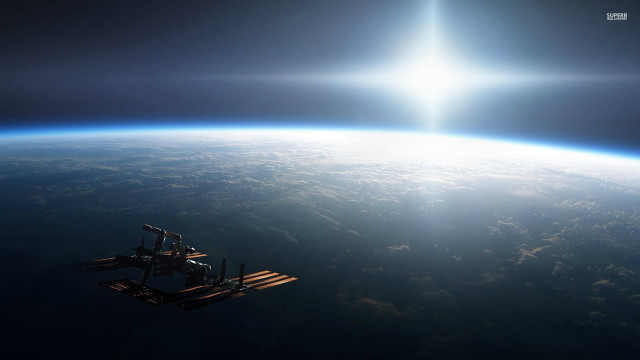 Space station earth sun shining #3 free wallpaper - medium preview image