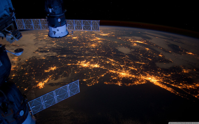 Satellite view earth night space free wallpaper - medium preview image