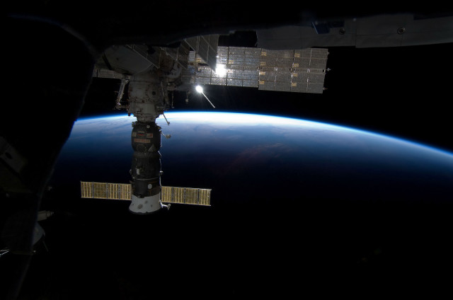 Space station satellite dark sky free wallpaper - medium preview image