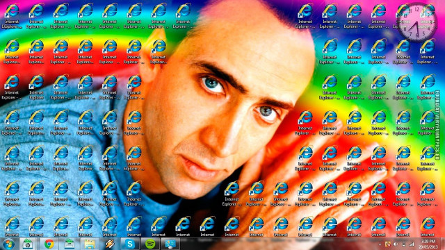 Bald man rainbow background clock free wallpaper - medium preview image