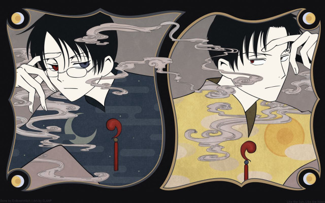 Anime characters smoke mirrors obscured free wallpaper - medium preview image