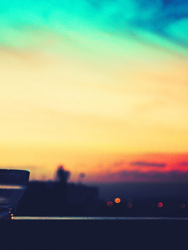 Person bench laptop sunset building free wallpaper - medium preview image