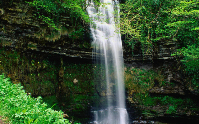 Waterfall forest lush green river free wallpaper - medium preview image