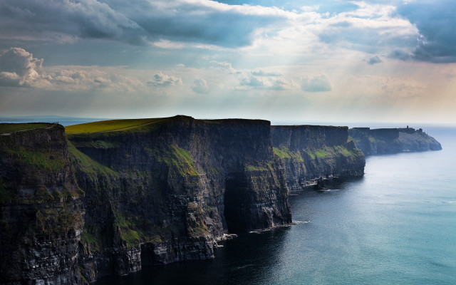 Cliff water cloudy sky landscape free wallpaper - medium preview image