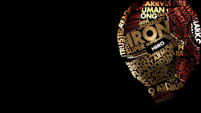 Iron man red gold text free wallpaper - medium preview image