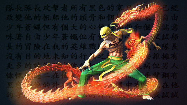 Man dragon yellow head sword free wallpaper - medium preview image
