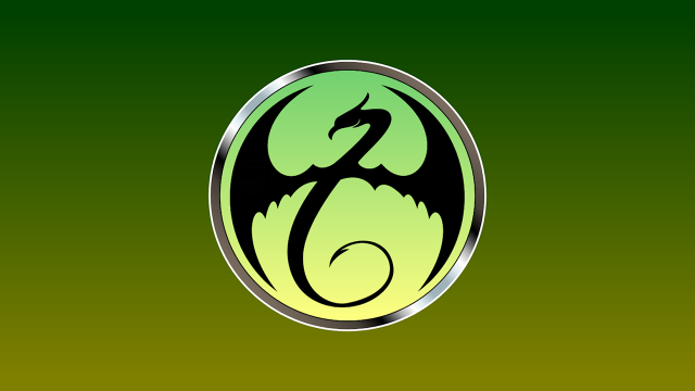 Green black dragon logo silver free wallpaper - medium preview image