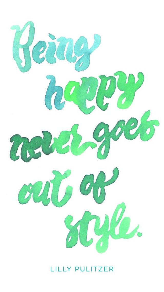 Happy quote white background green free wallpaper - medium preview image