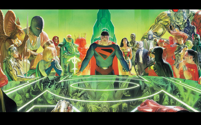 Superheroes green room neon light free wallpaper - medium preview image