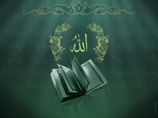 Book green background gold frame free wallpaper - medium preview image