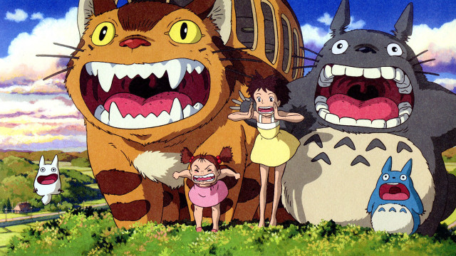 Group people giant cat woman free wallpaper for desktop - medium preview image
