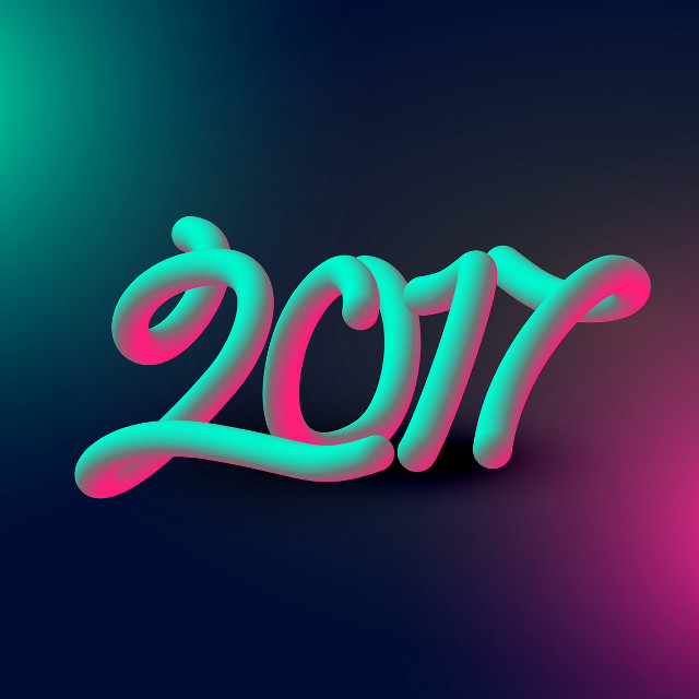 Neon colored new years card free wallpaper - medium preview image
