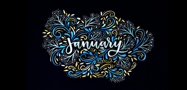 Colorful drawing name swirls leaves free wallpaper - medium preview image