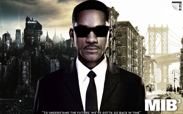 Man suit sunglasses cityscape bridge free wallpaper - medium preview image