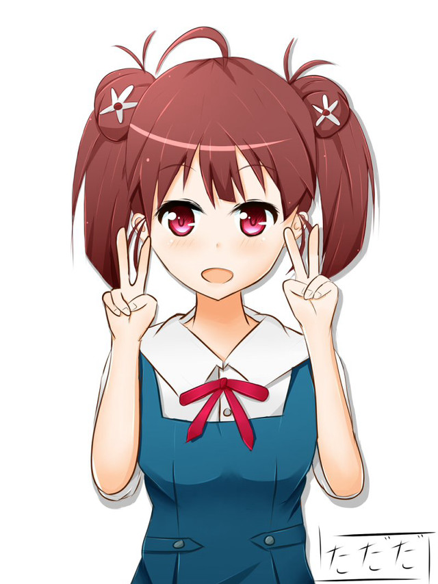 Red haired girl vulcan sign free wallpaper - medium preview image
