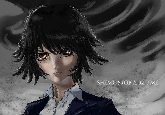 Anime black hair yellow eyes free wallpaper - medium preview image