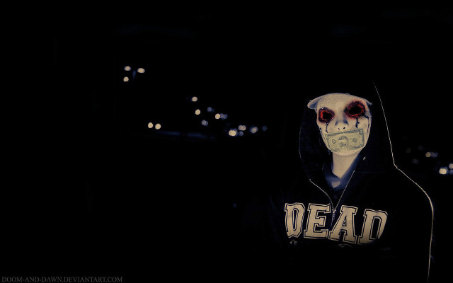 Skeleton face hoodie dark lights free wallpaper - medium preview image