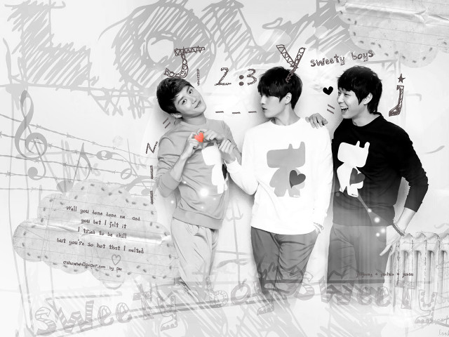 Young men musical notes wall free wallpaper - medium preview image