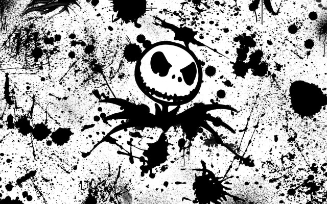 Skull black white splatters face free wallpaper - medium preview image