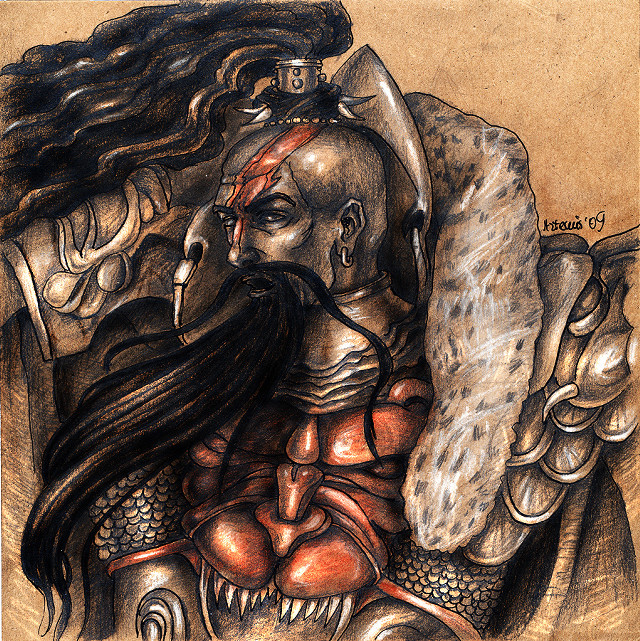 Bearded man snake shoulder drawing free wallpaper - medium preview image
