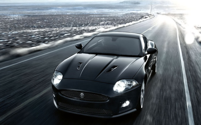Black car highway mountain sun free wallpaper - medium preview image