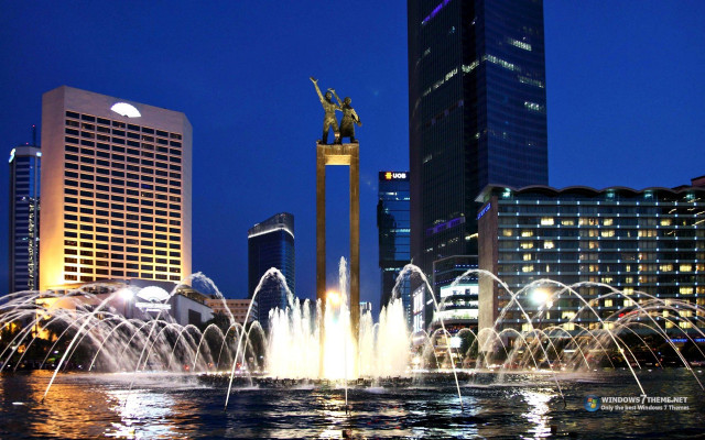 Fountain statue city night building free wallpaper - medium preview image