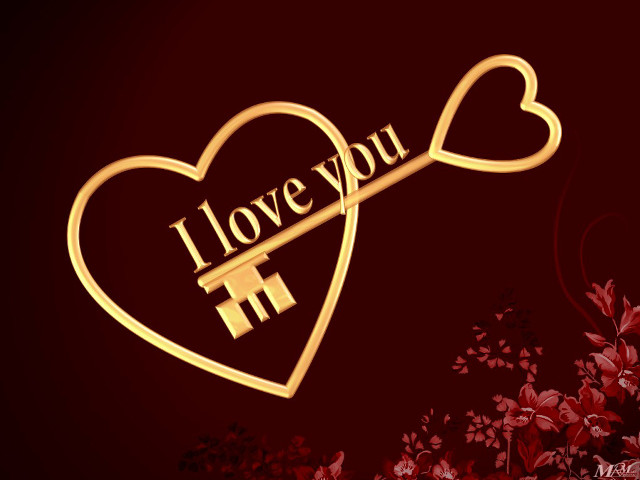 Golden key i love you free wallpaper - medium preview image