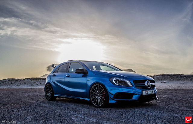 Blue car dirt road desert #2 free wallpaper - medium preview image