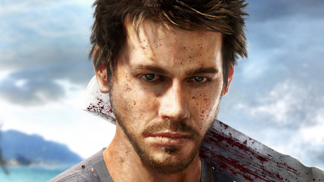 Bloody man knife staring camera free wallpaper - medium preview image