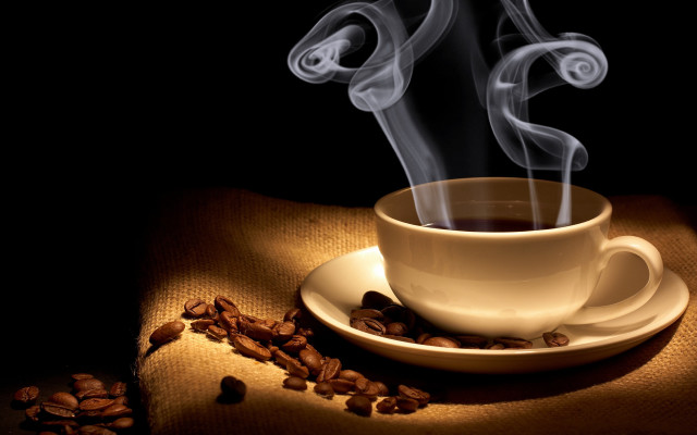 Coffee cup steam saucer beans #2 free wallpaper - medium preview image